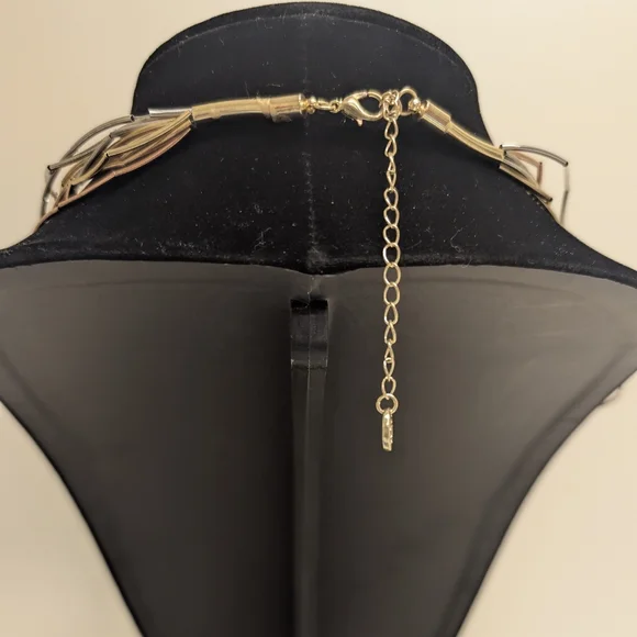 Spaghetti Wire Wrapped Necklace Tri Tone Gold Silver Rose gold - Picture 3 of 4